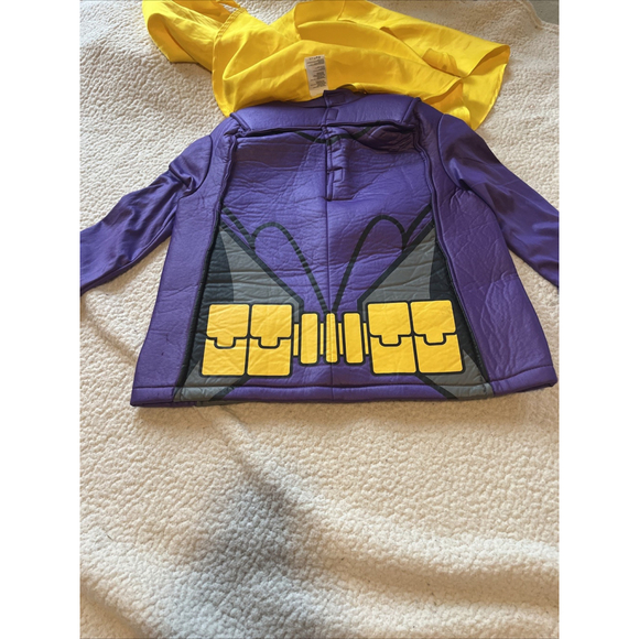 Lego Batgirl Halloween Costume Girls Sz7-8 Yellow Cape Purple No Mask - Picture 8 of 8
